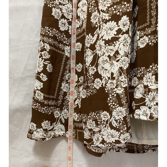 Paper Heart Maxi Dress L Brown Floral Open Back Boho Summer - Picture 14 of 14